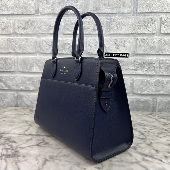 Kate Spade Madison Medium Satchel & Large Wallet Continental In Parisian Navy - Picture 4 of 16